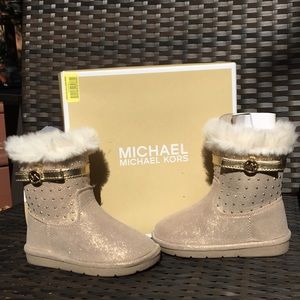 Little Girls gold Michael Kors Boots
